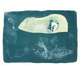 original polar bear lithograph by Mia November