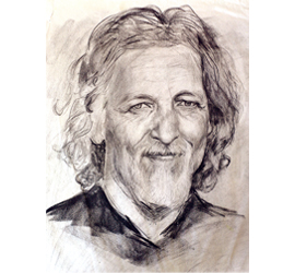 Clancy Brown Charcoal Drawing by Mia November