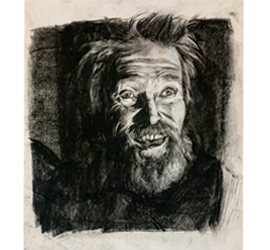 Willem Dafoe The Lighthouse Charcoal Drawing by Mia November