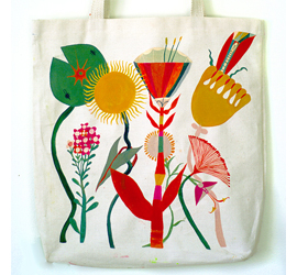 Hand Painted Flower Tote Bag by Mia November
